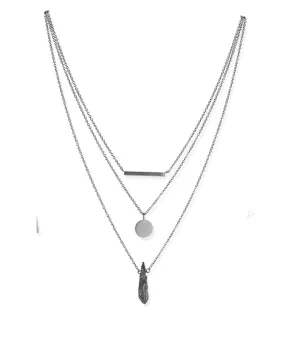 FAB LUNA TRIPLE LAYERED DROP NECKLACE