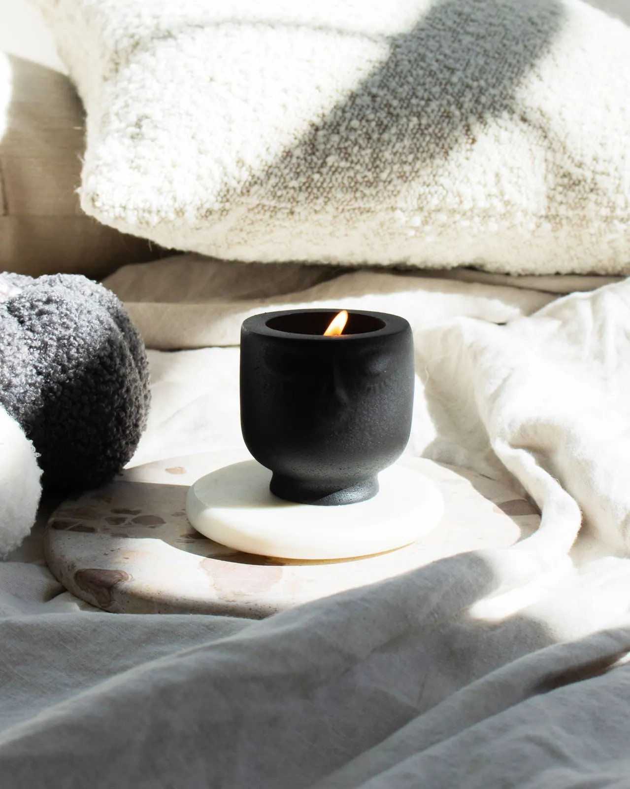 Fall Breeze Coconut Soy Candle -  Modern Face Vessel Noir