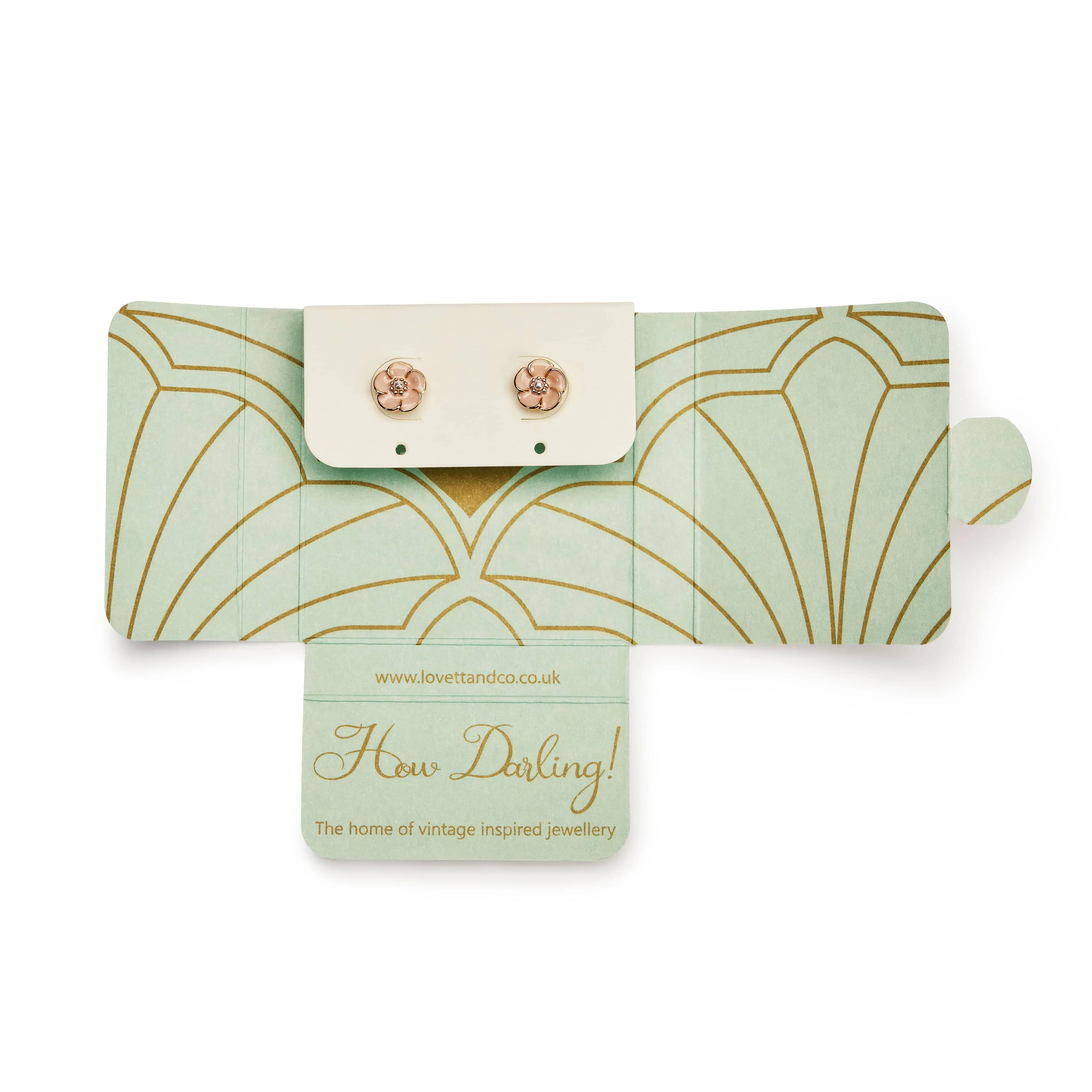 Flower Stud Earrings: Tiny Vine Flower and Pearl Earrings