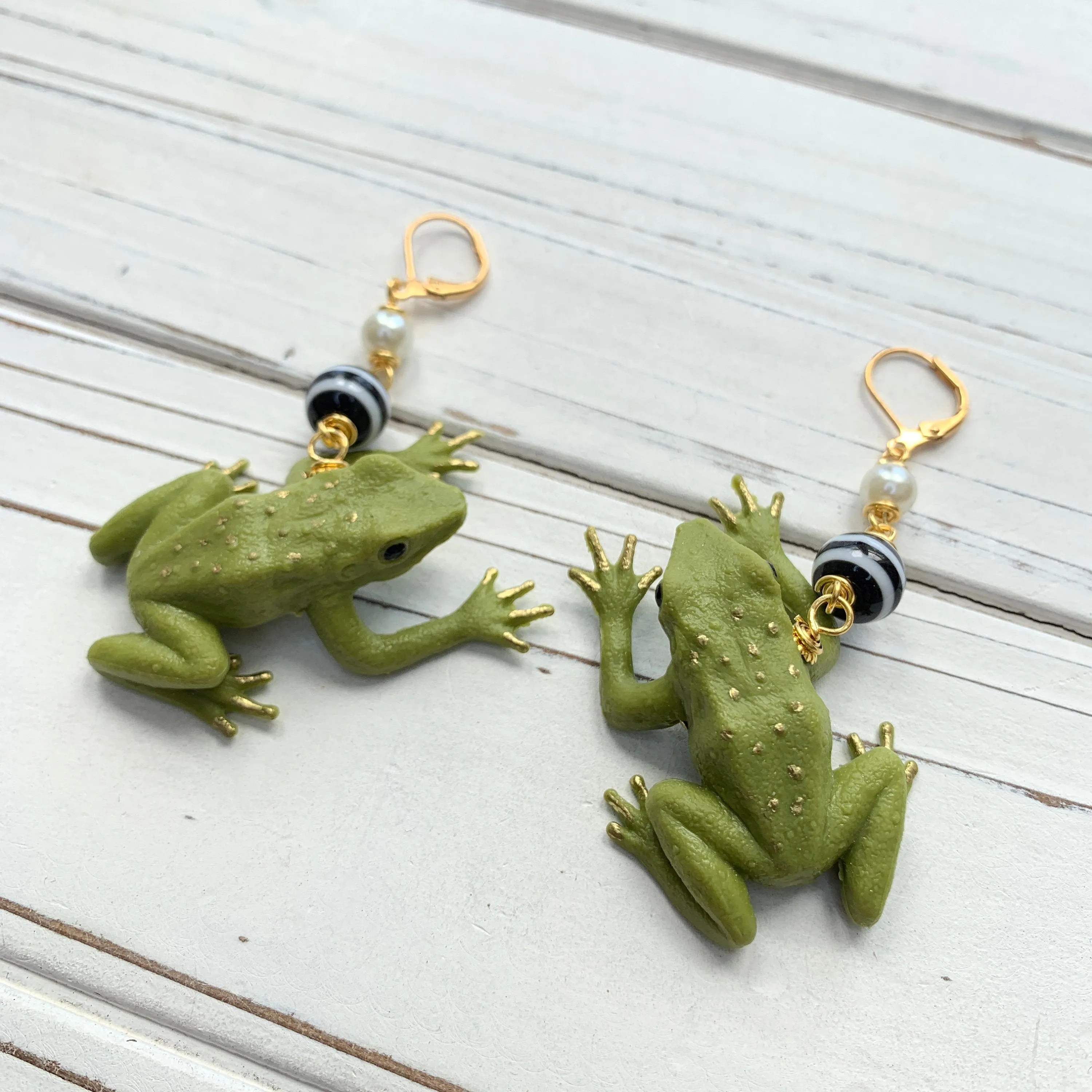 Gilded Frog Earrings