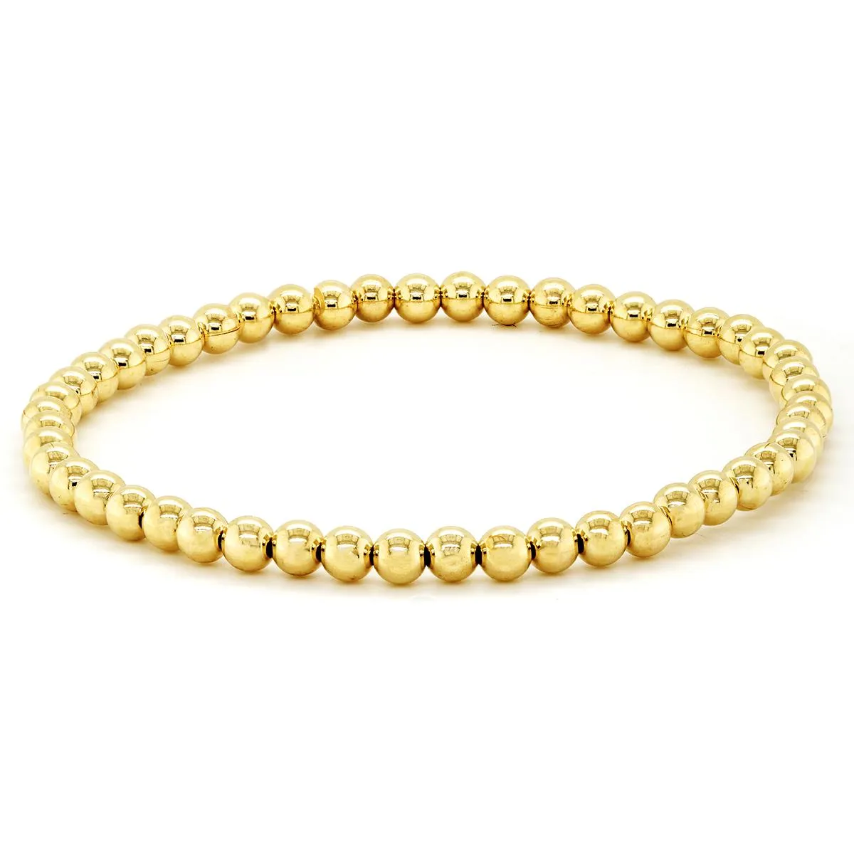 GOLD FILLED STERLING SILVER 4MM BEADED BRACELET