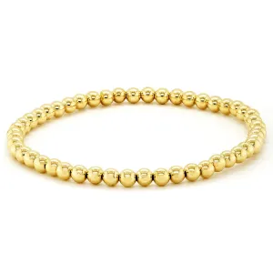 GOLD FILLED STERLING SILVER 4MM BEADED BRACELET