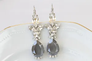 GRAY EVENING EARRINGS