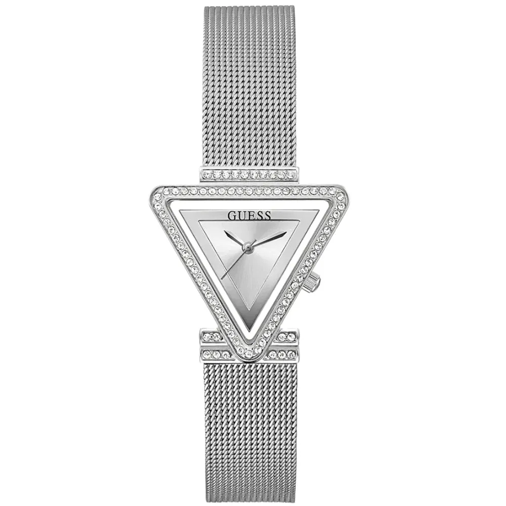 Guess Fame Silver Tone Mesh Bracelet Strap Ladies Watch GW0508L1