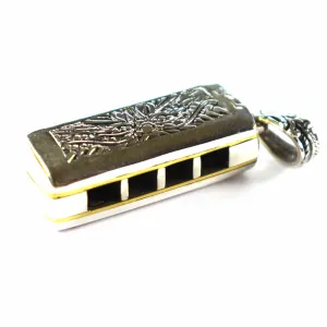 Harmonica silver pendant