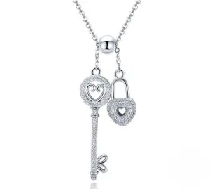 Key of Heart Sterling Silver Necklace