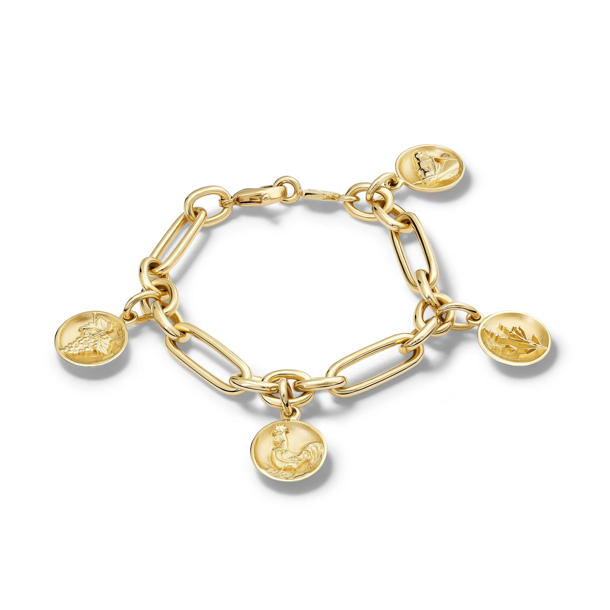 La France Culture Charm Bracelet Yellow Gold