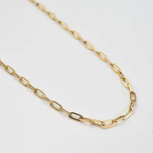 Large Paperclip Chain Necklace in 9K Gold