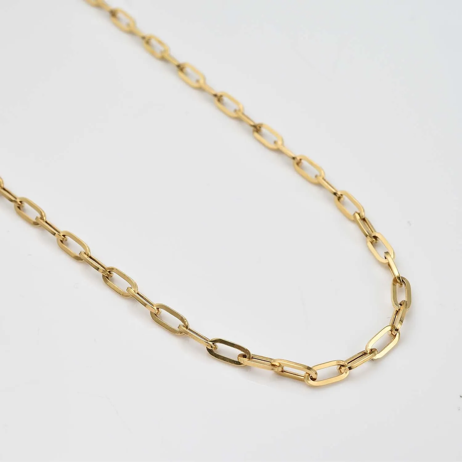 Large Paperclip Chain Necklace in 9K Gold