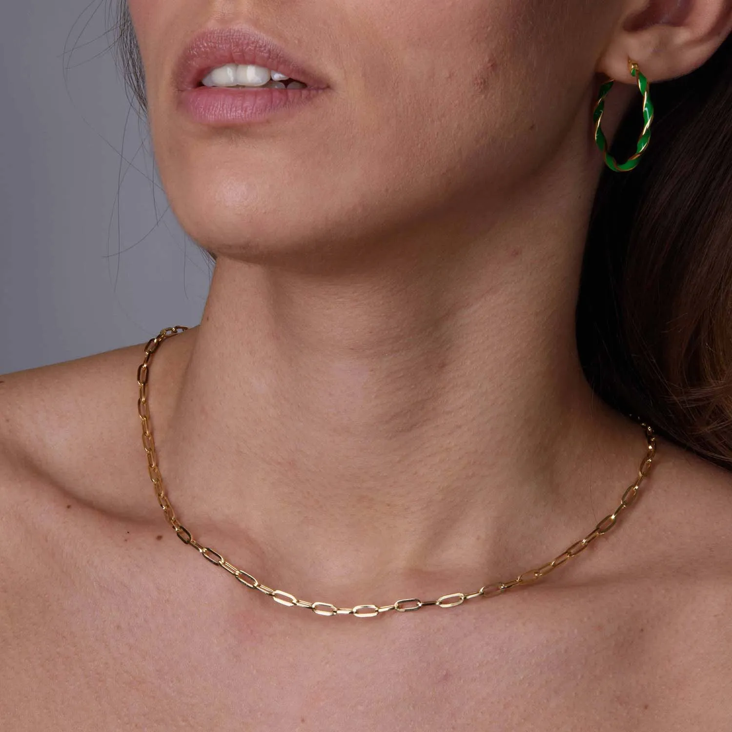 Large Paperclip Chain Necklace in 9K Gold