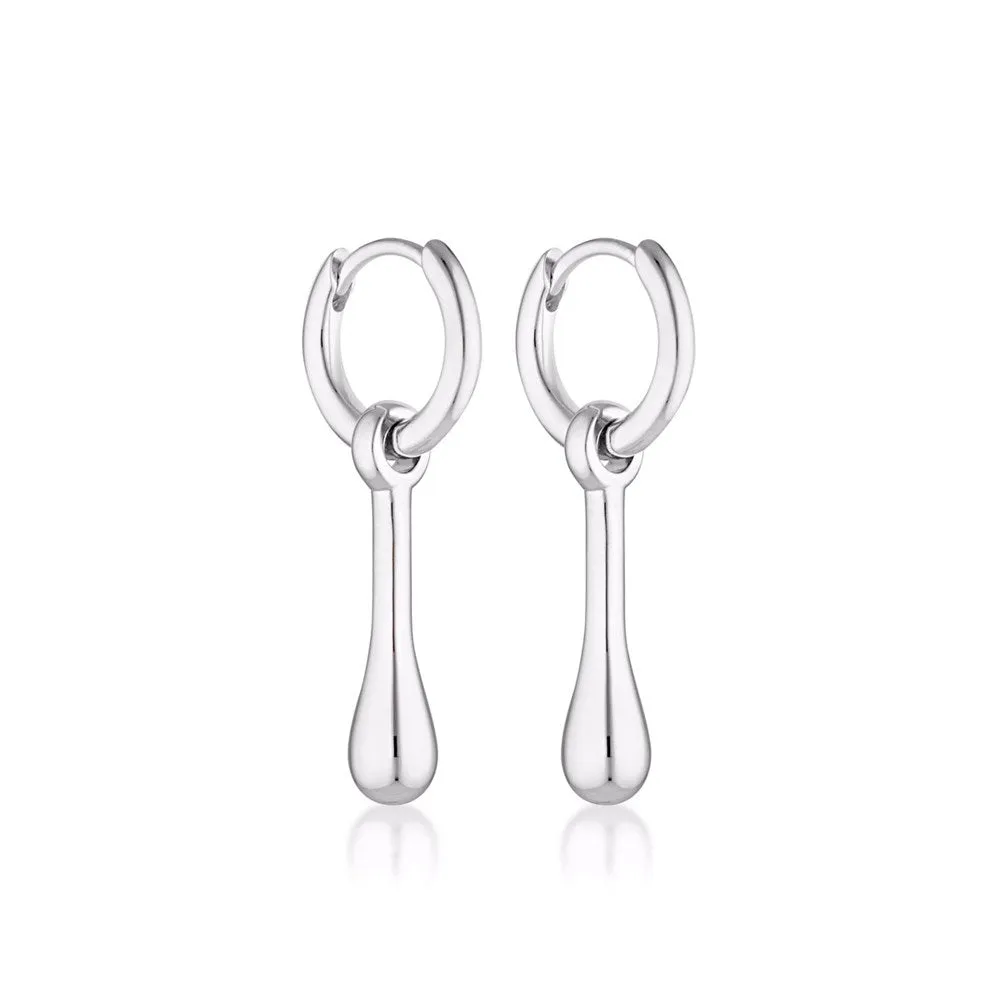 Linda Tahija Mon Huggie Earrings, Silver