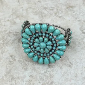 Natural Stone Concho Cuff Bracelet