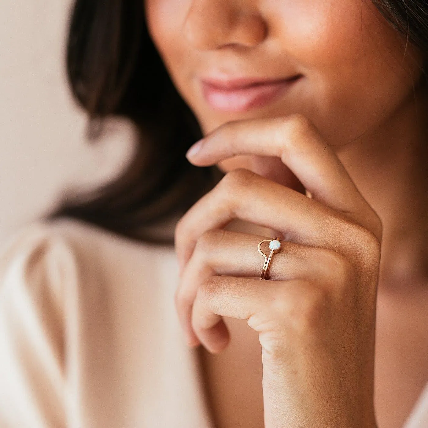 October Birthstone Ring ∙ Opal