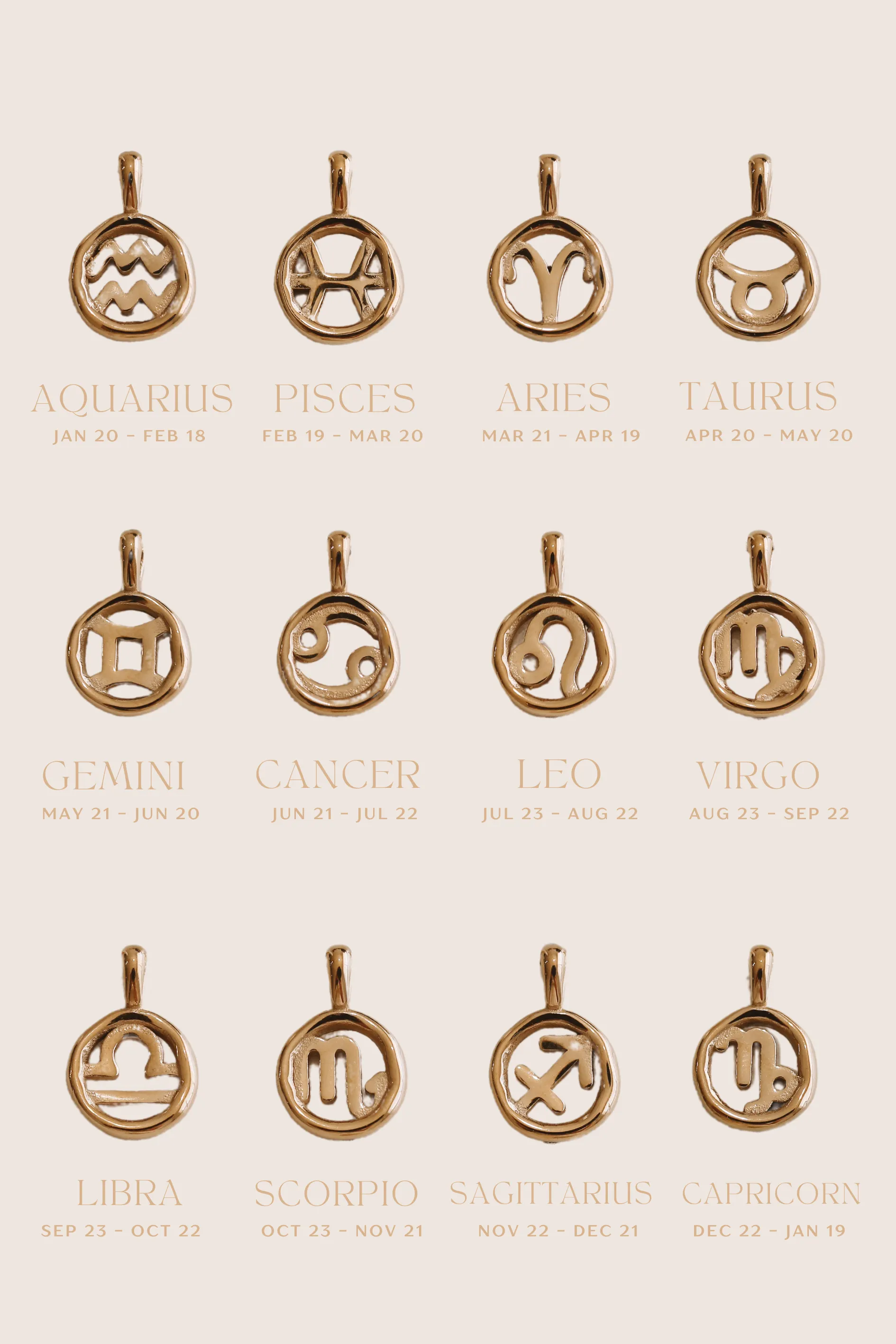 Otilia - Stainless Steel Gold or Silver Zodiac Necklace