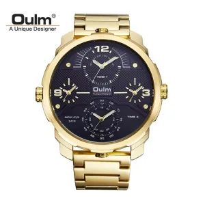 Oulm 3749 Luxury Brand Unique Stainless Steel 4 Time Watch