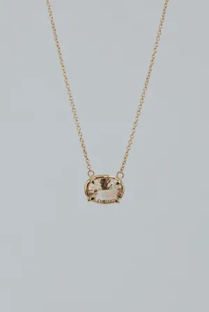 Oval Sunstone Necklace - 14k