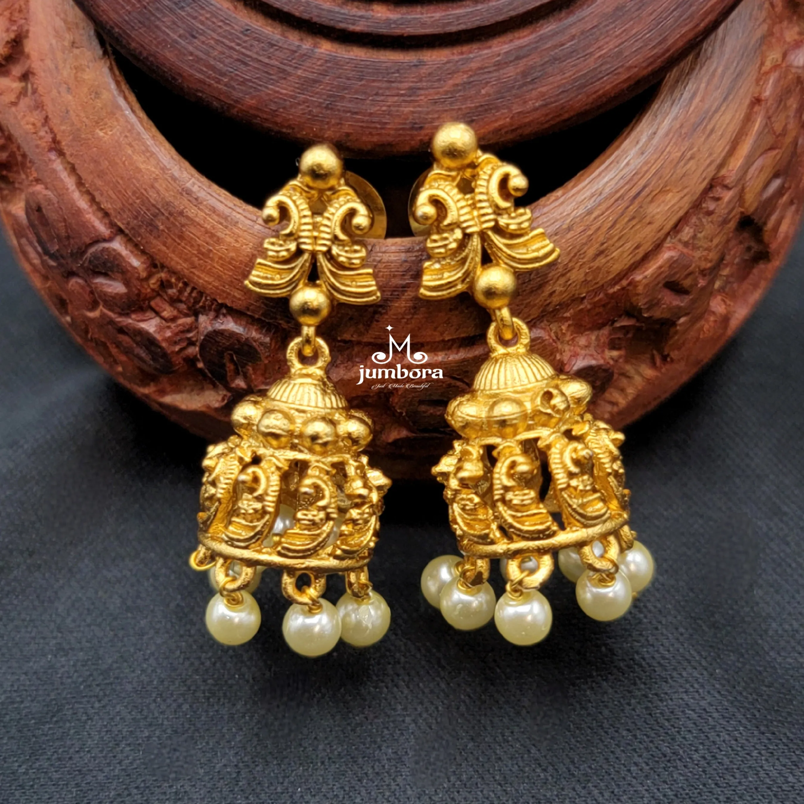 Peacock Matte Gold Coin Lakshmi Kemp Necklace Temple Jewelry Set