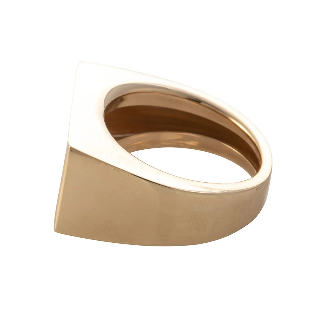 Personalized 14K Gold Bar Signet Ring