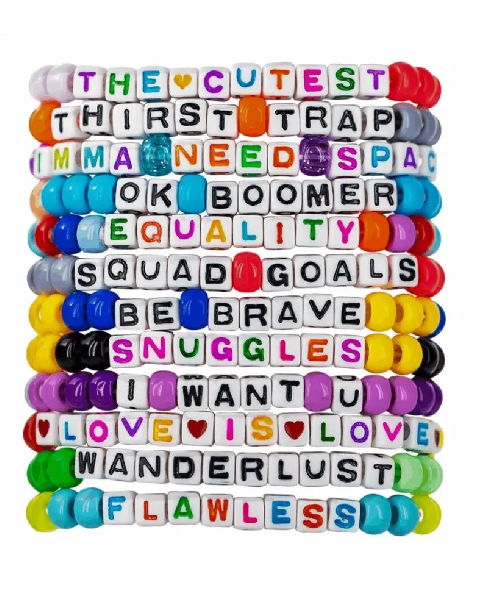 "Good Vibes" 12pc Pre-Made Kandi Bracelets