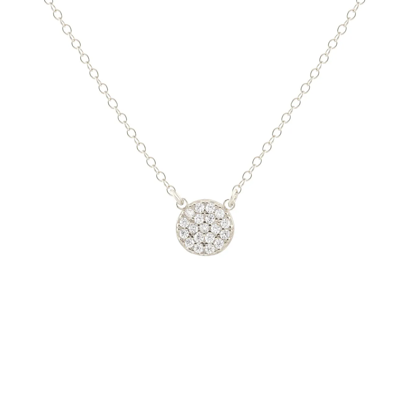 Round Crystal Charm Necklace