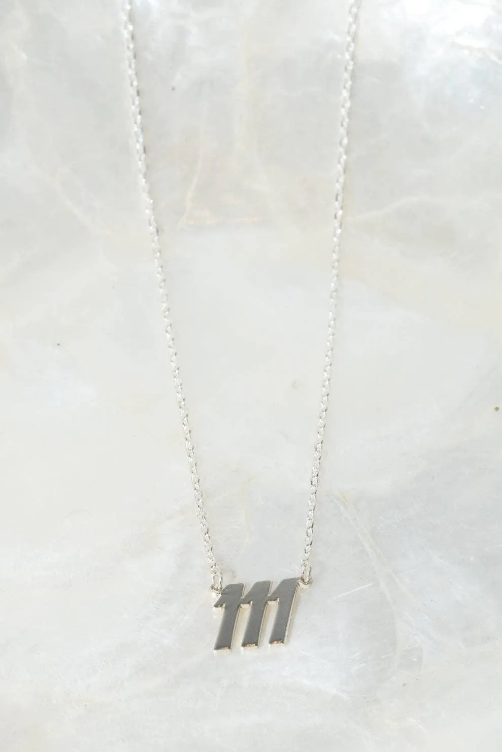 Silver 111 Angel Number Necklace