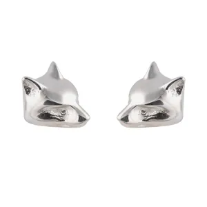 Silver Fox Stud Earrings