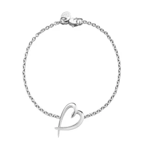 Silver Hooked Heart Bracelet