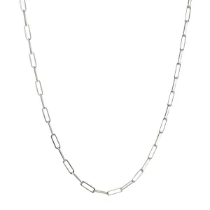 Stephanie Windsor 14k White Gold Thin Rectangle Link Chain