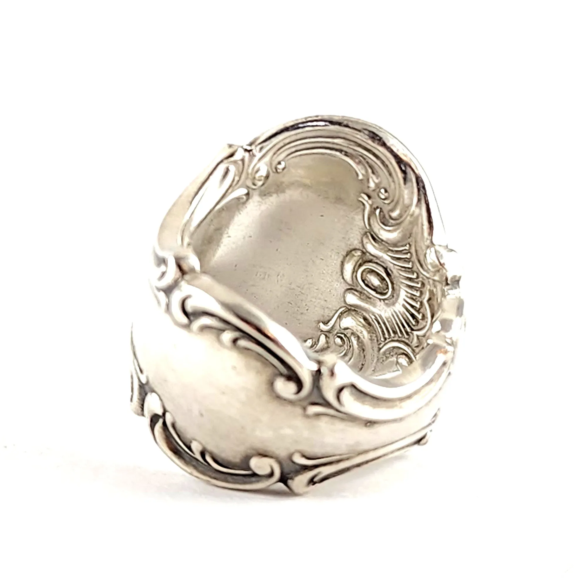 Sterling Silver Rose Cut Lemon Quartz Spoon Ring Size 8.5