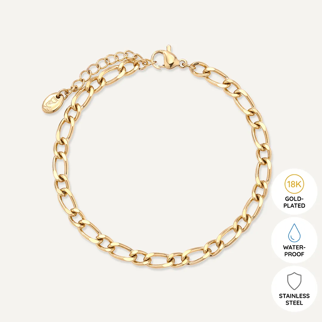 Vibes | Linked Brilliance Clasp Bracelet | 18K Gold-Plated