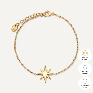 Vibes | Starburst Charm Clasp Bracelet | 18K Gold-Plated